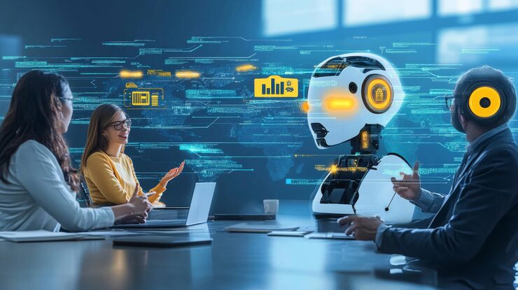 advanced ai systems creating realtime translations international communication people conversing different languages with ai facilitating instant translation 1230253